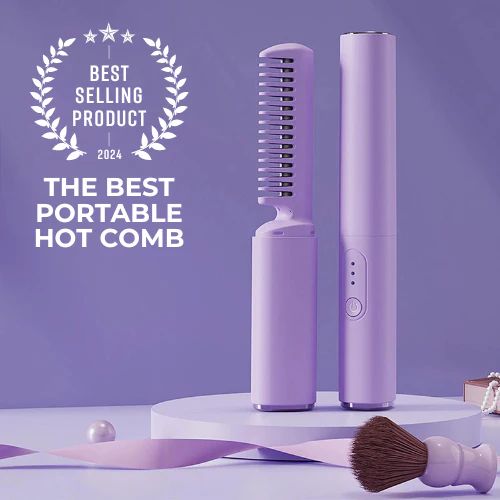 Portable Mobile Heat Comb – Quick Heating Hair Straightening & Styling Brush