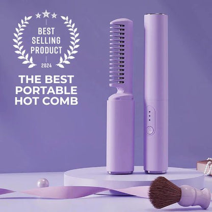 Portable Mobile Heat Comb – Quick Heating Hair Straightening & Styling Brush